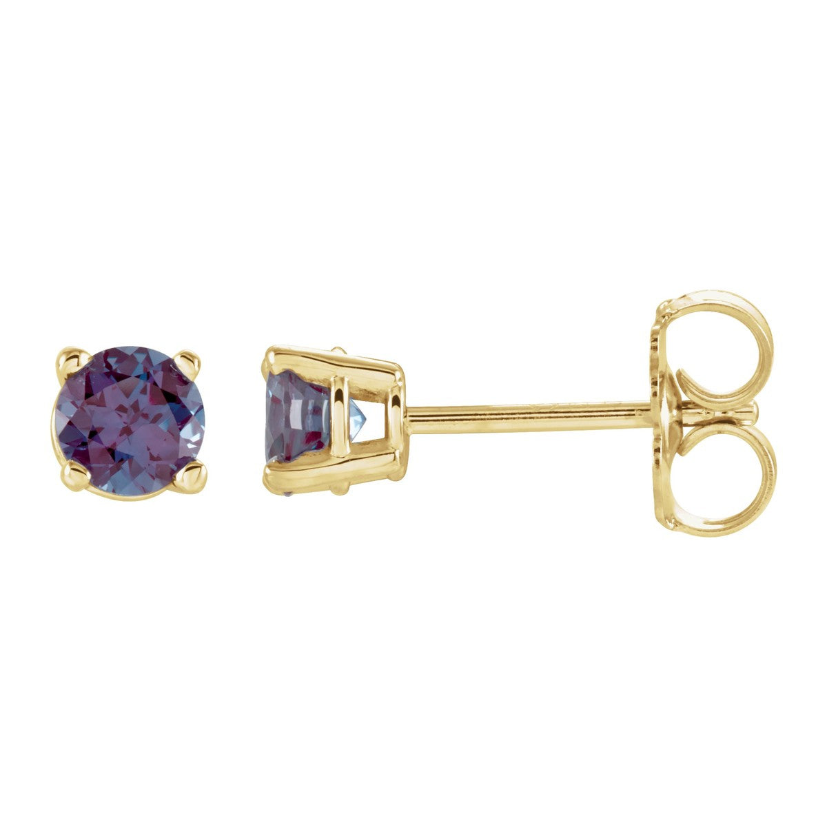 Round Gemstone Stud Earrings