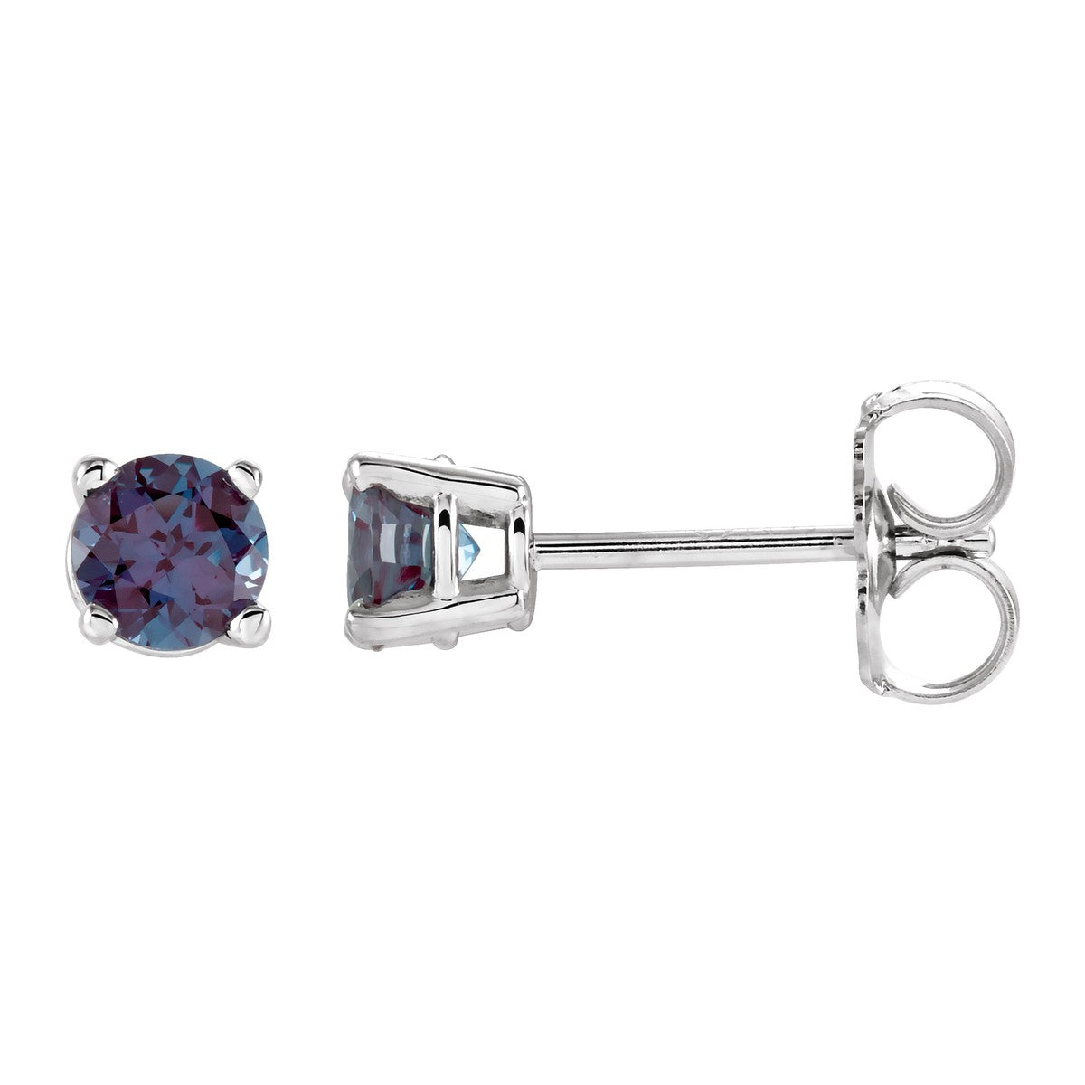 Round Gemstone Stud Earrings