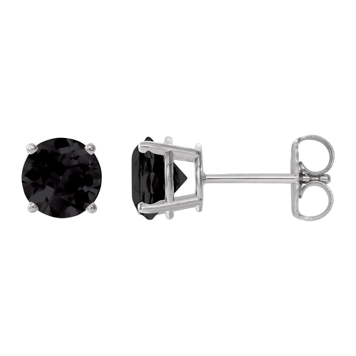 Round Gemstone Stud Earrings