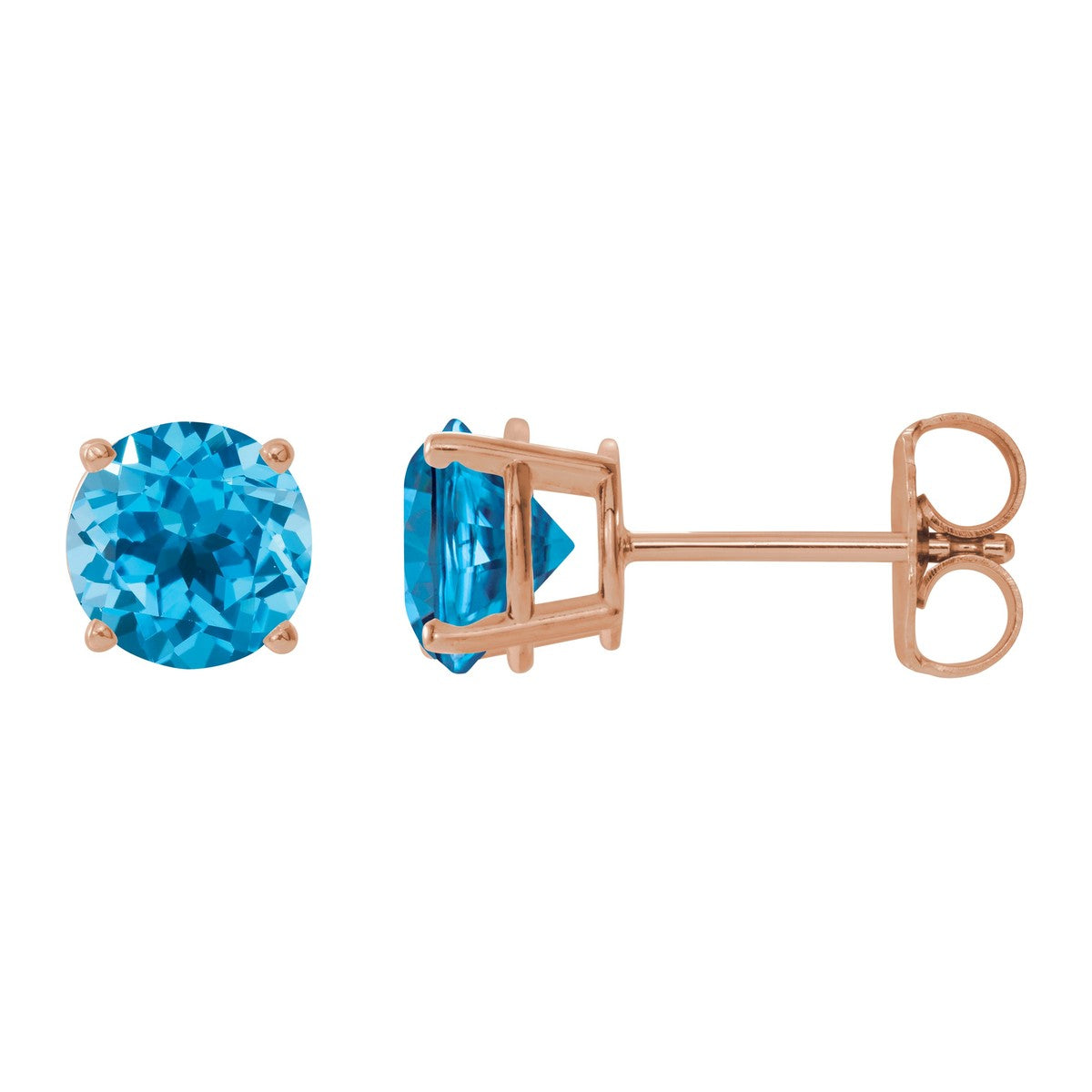 Round Gemstone Stud Earrings