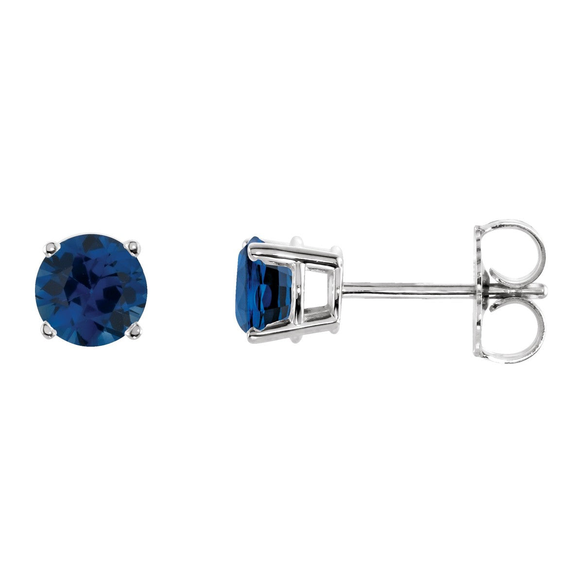 Round Gemstone Stud Earrings