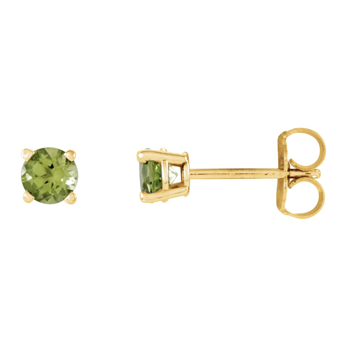 Round Gemstone Stud Earrings