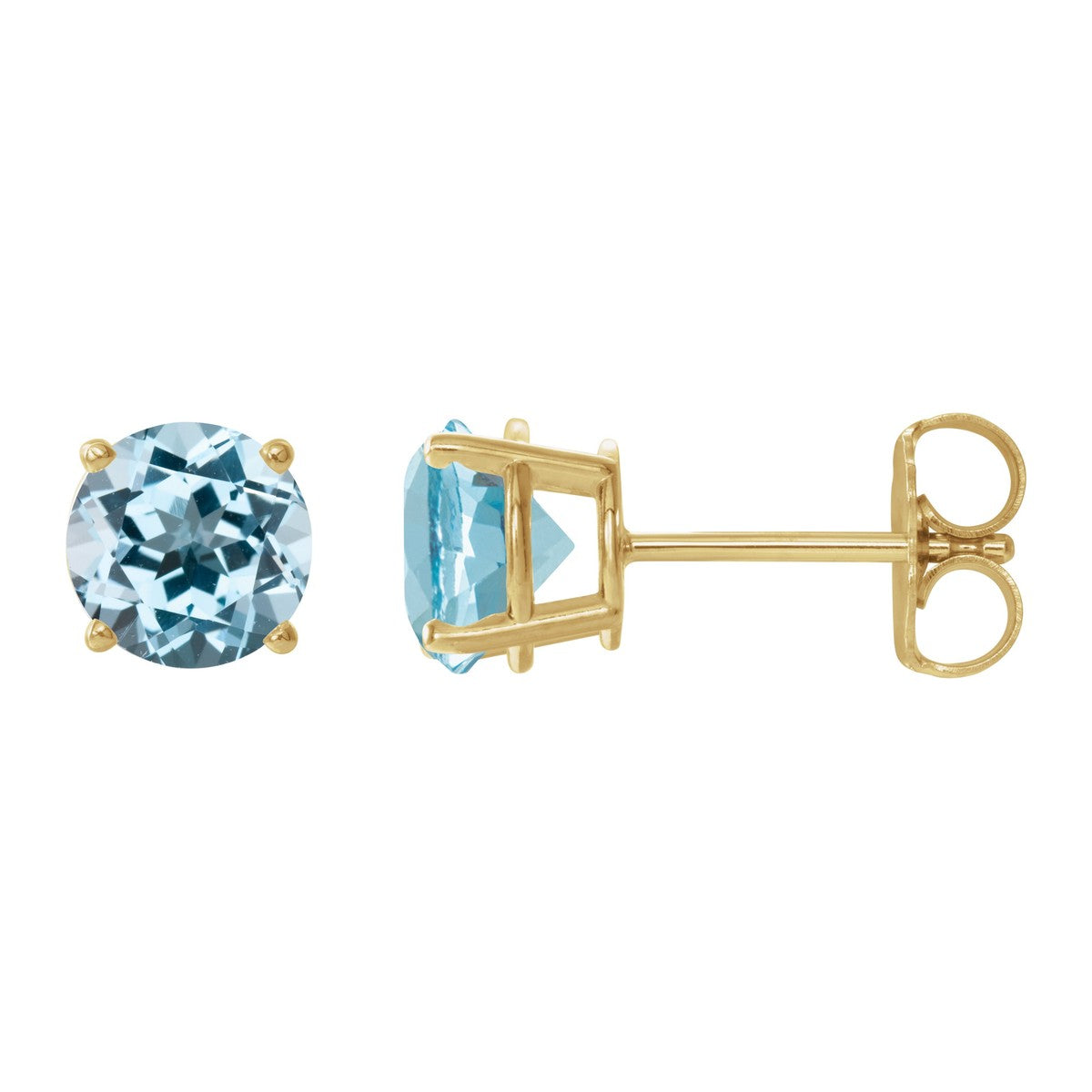 Round Gemstone Stud Earrings