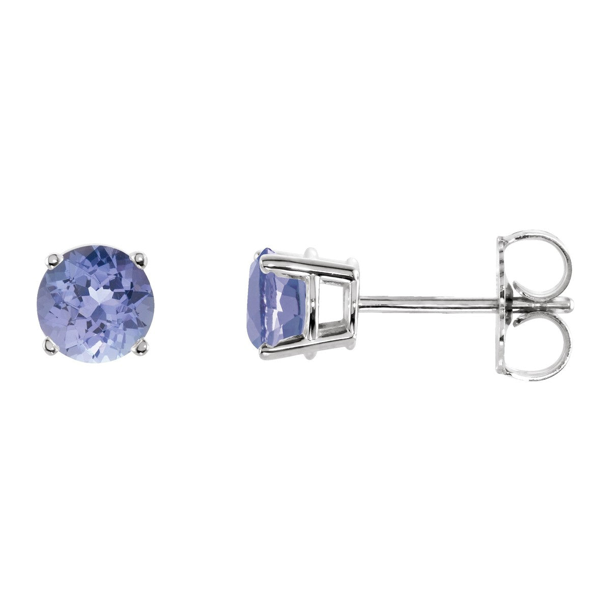 Round Gemstone Stud Earrings