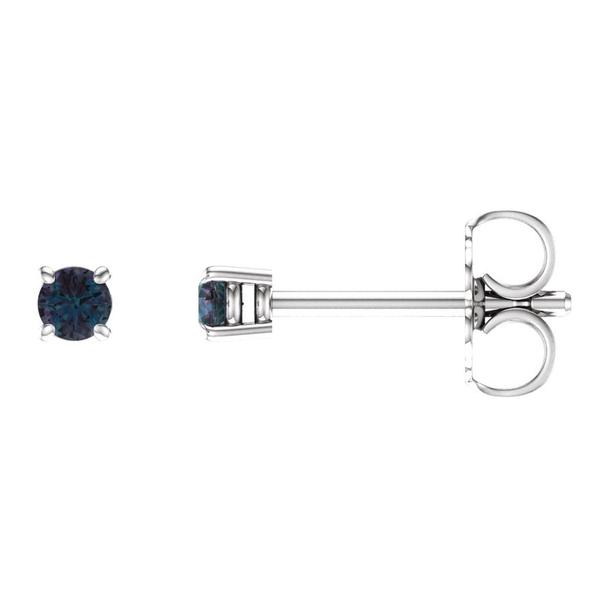 Round Gemstone Stud Earrings