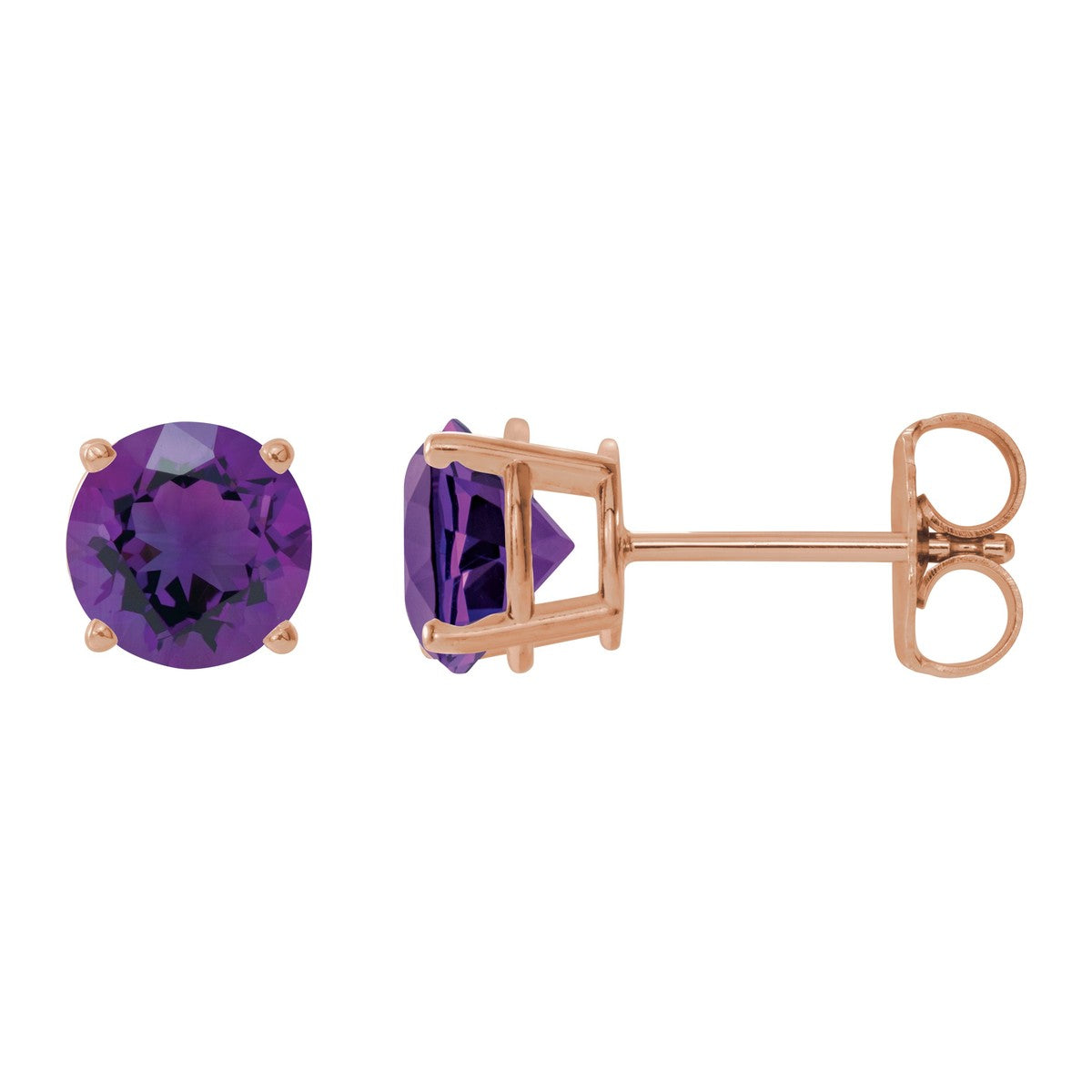 Round Gemstone Stud Earrings