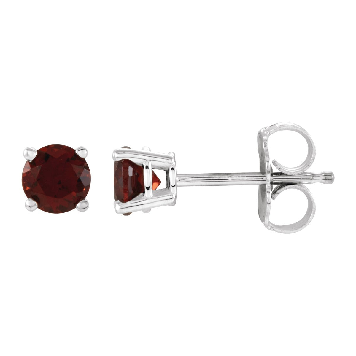 Round Gemstone Stud Earrings