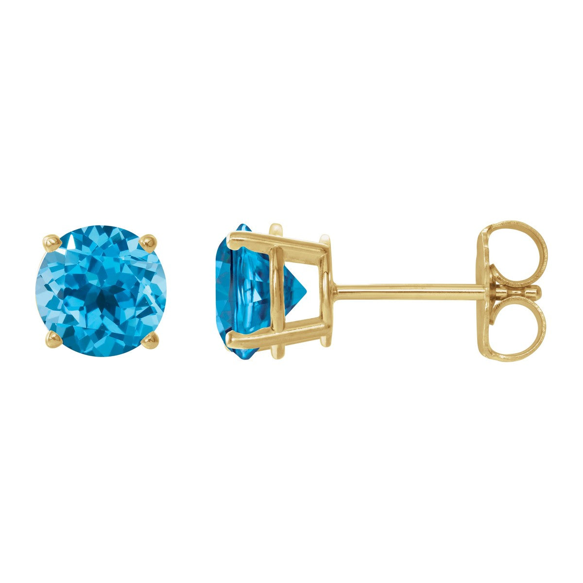 Round Gemstone Stud Earrings