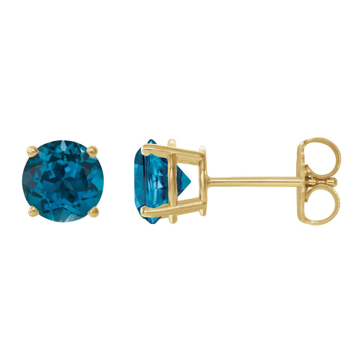 Round Gemstone Stud Earrings