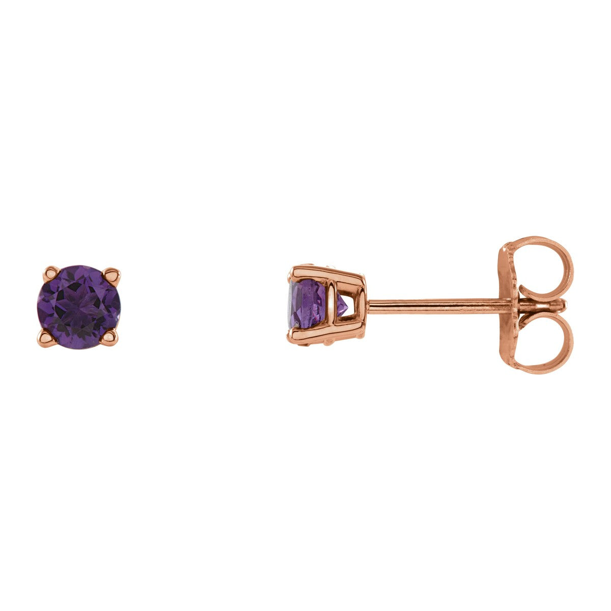 Round Gemstone Stud Earrings