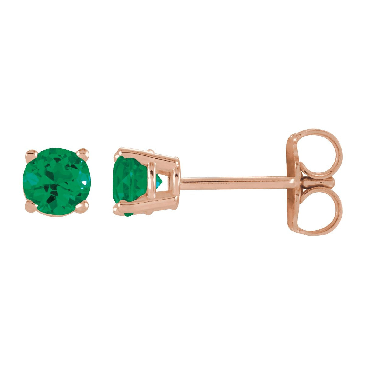 Round Gemstone Stud Earrings