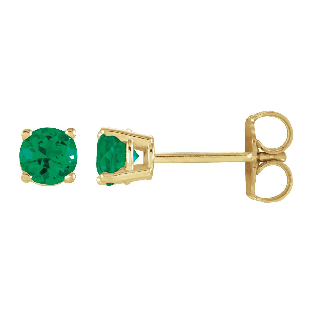 Round Gemstone Stud Earrings