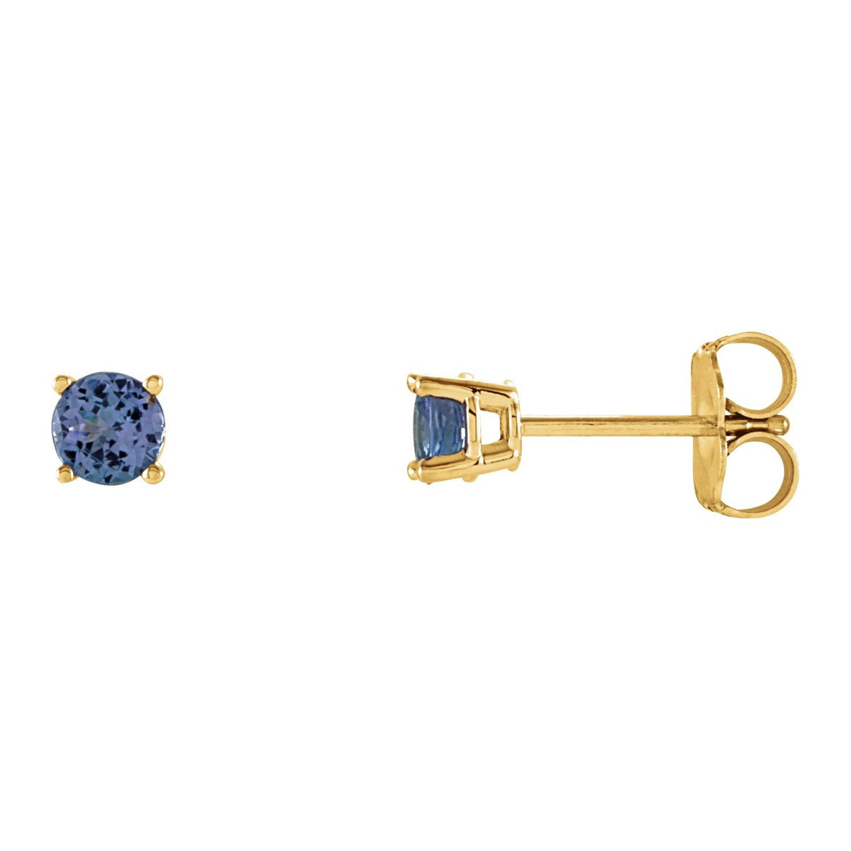 Round Gemstone Stud Earrings