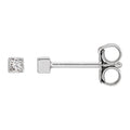 Square Bezel-Set Diamond Stud Earrings