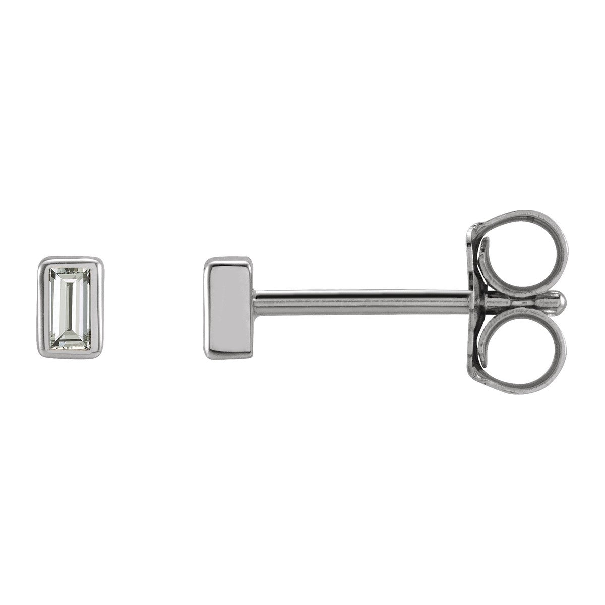 Baguette Bezel-Set Stud Earrings