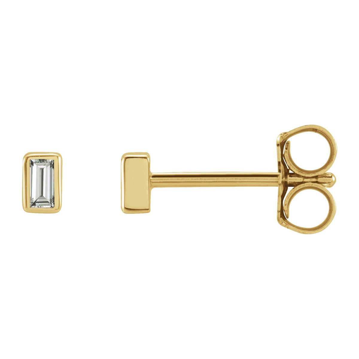 Baguette Bezel-Set Stud Earrings