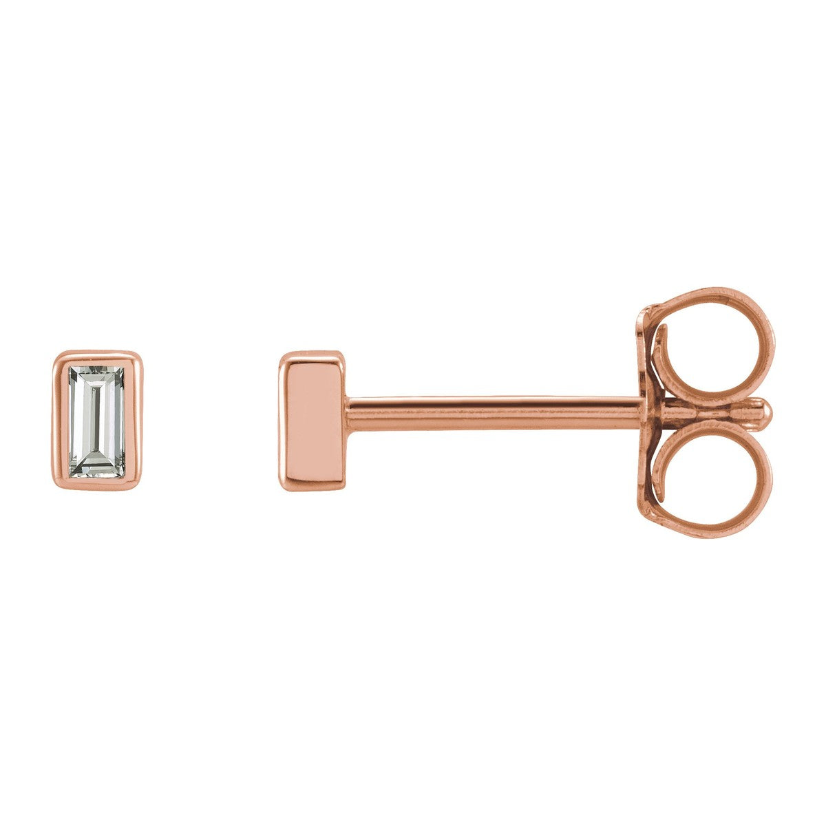 Baguette Bezel-Set Stud Earrings