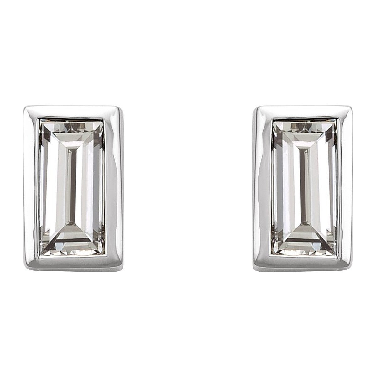 Baguette Bezel-Set Stud Earrings