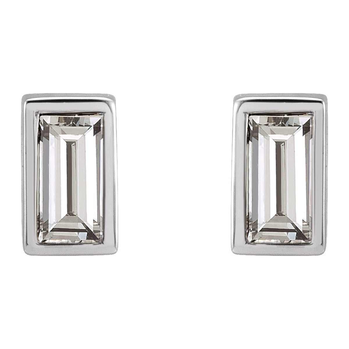 Baguette Bezel-Set Stud Earrings