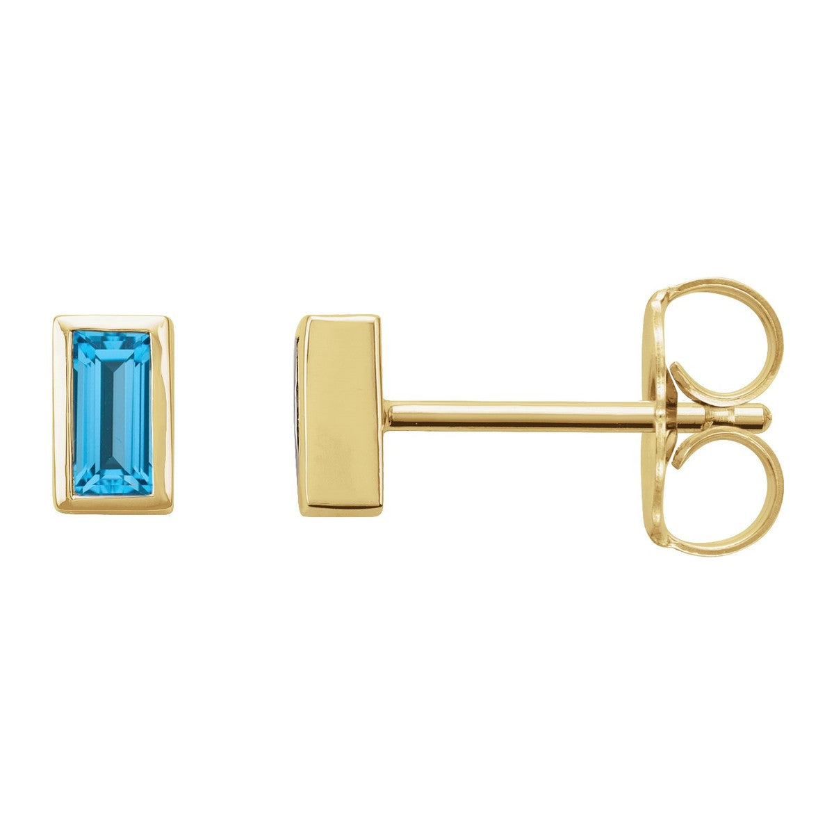 Baguette Bezel-Set Stud Earrings