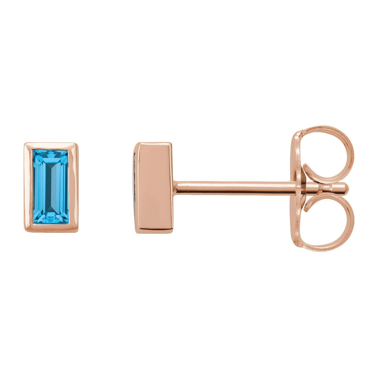 Baguette Bezel-Set Stud Earrings