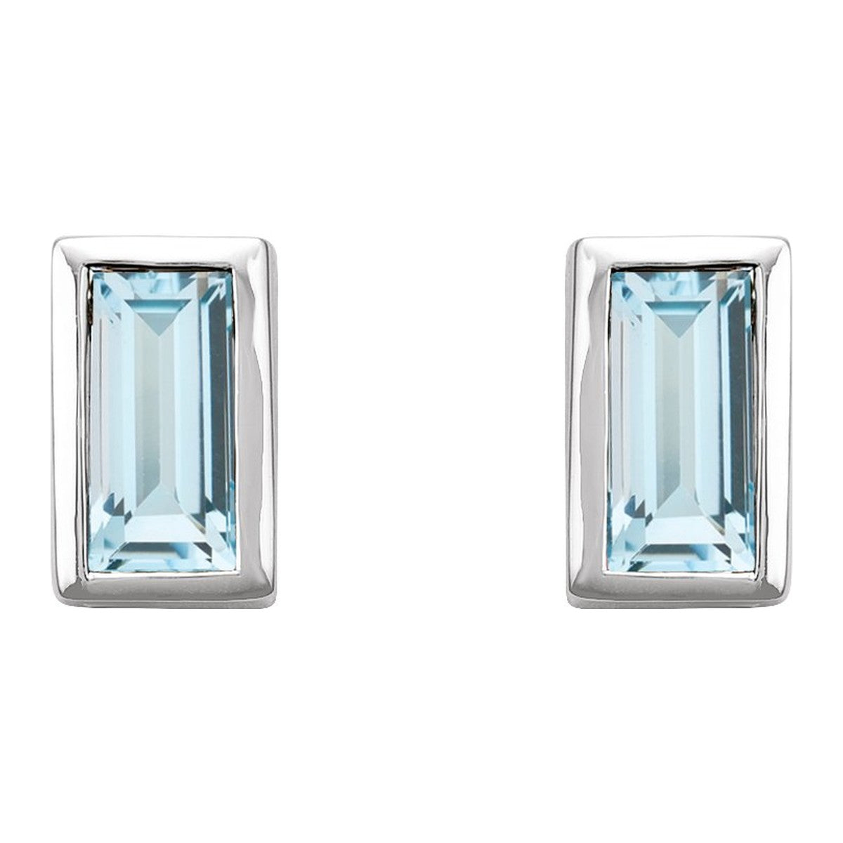 Baguette Bezel-Set Stud Earrings