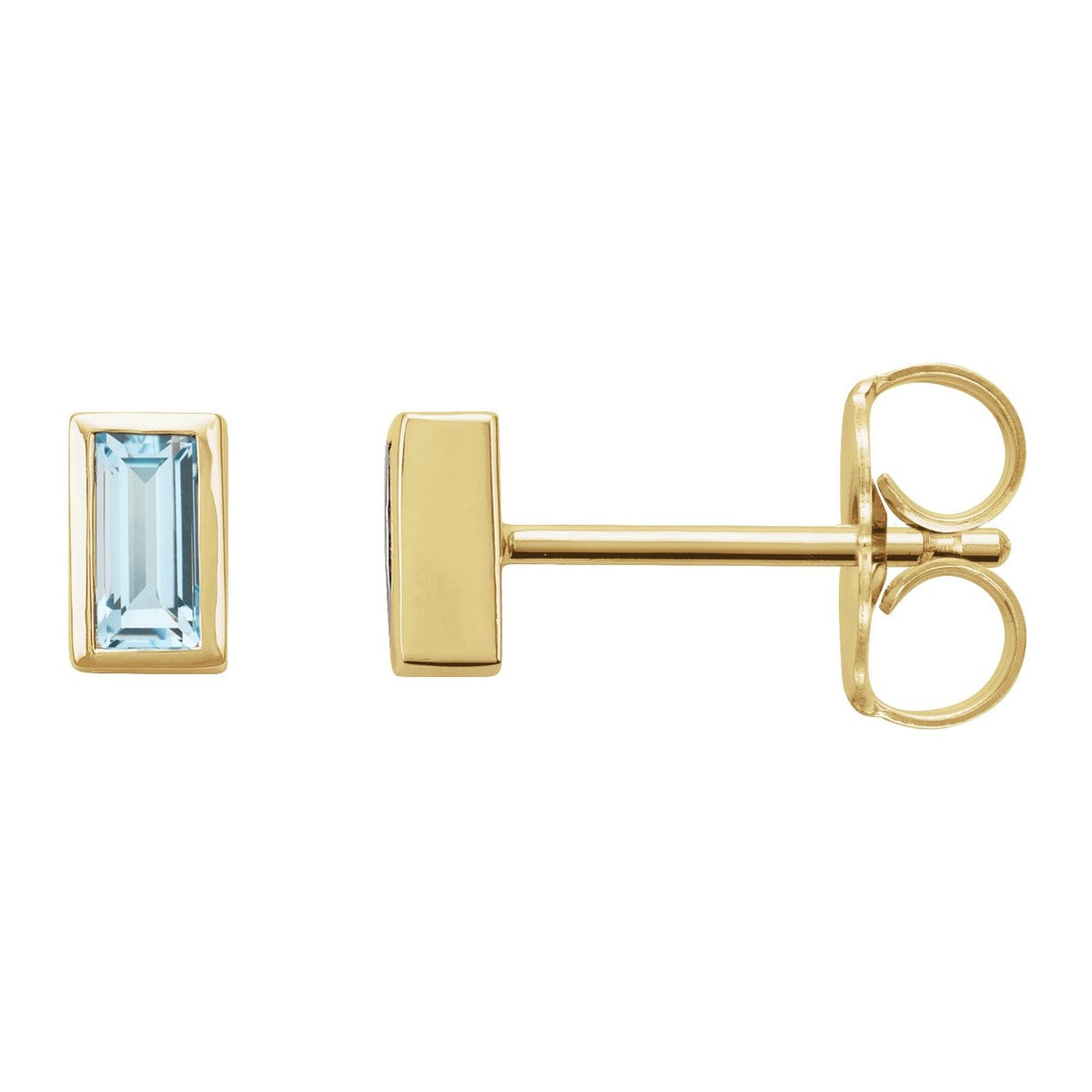 Baguette Bezel-Set Stud Earrings