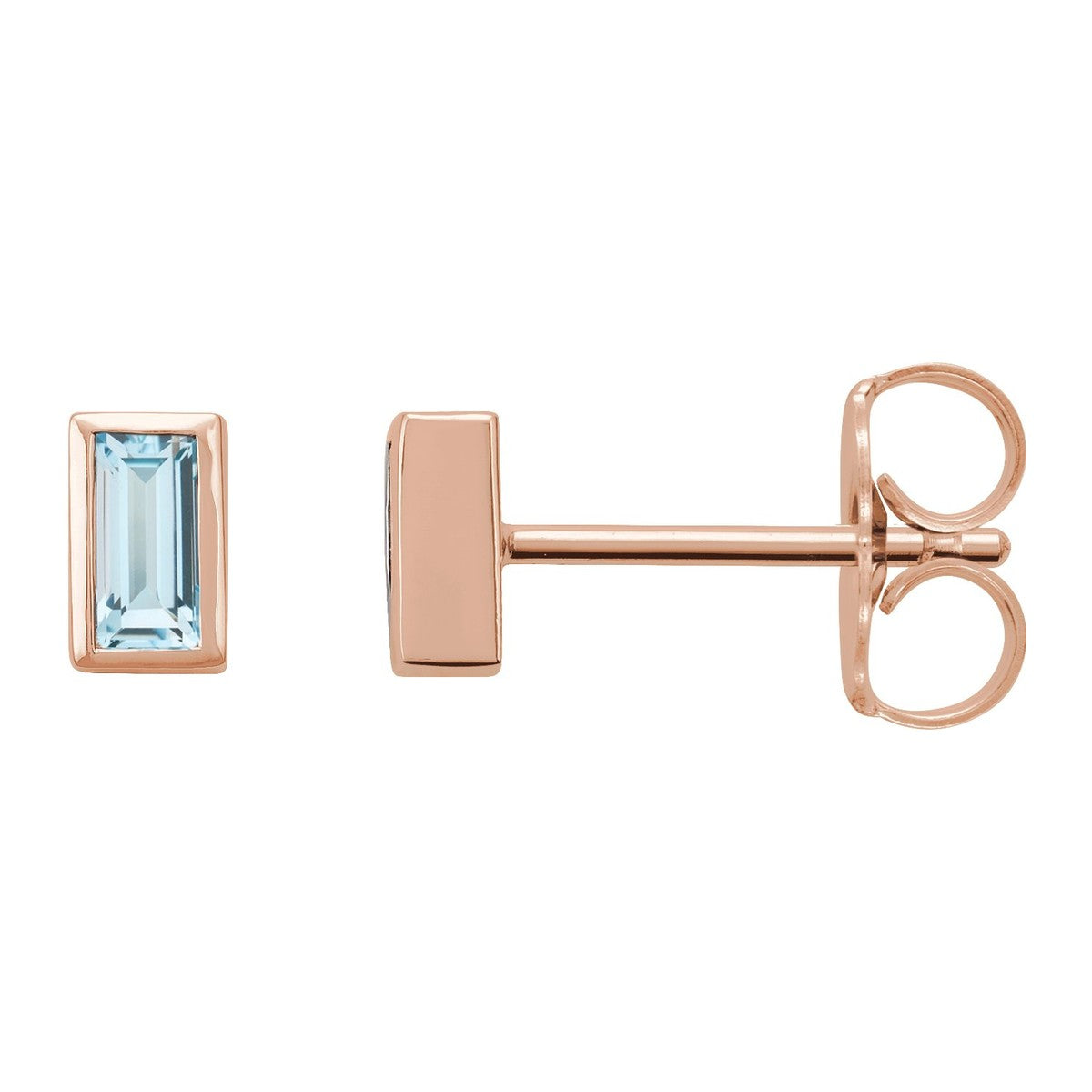Baguette Bezel-Set Stud Earrings