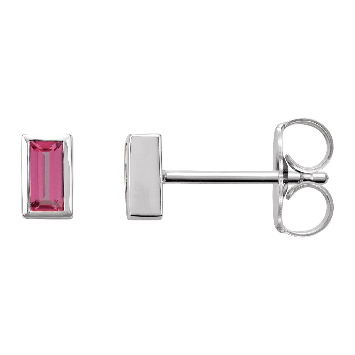 Baguette Bezel-Set Stud Earrings