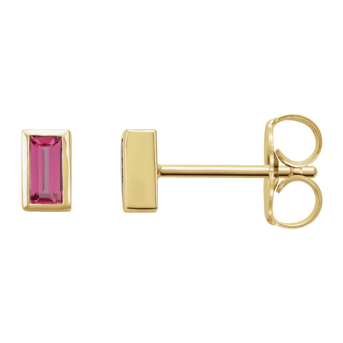Baguette Bezel-Set Stud Earrings