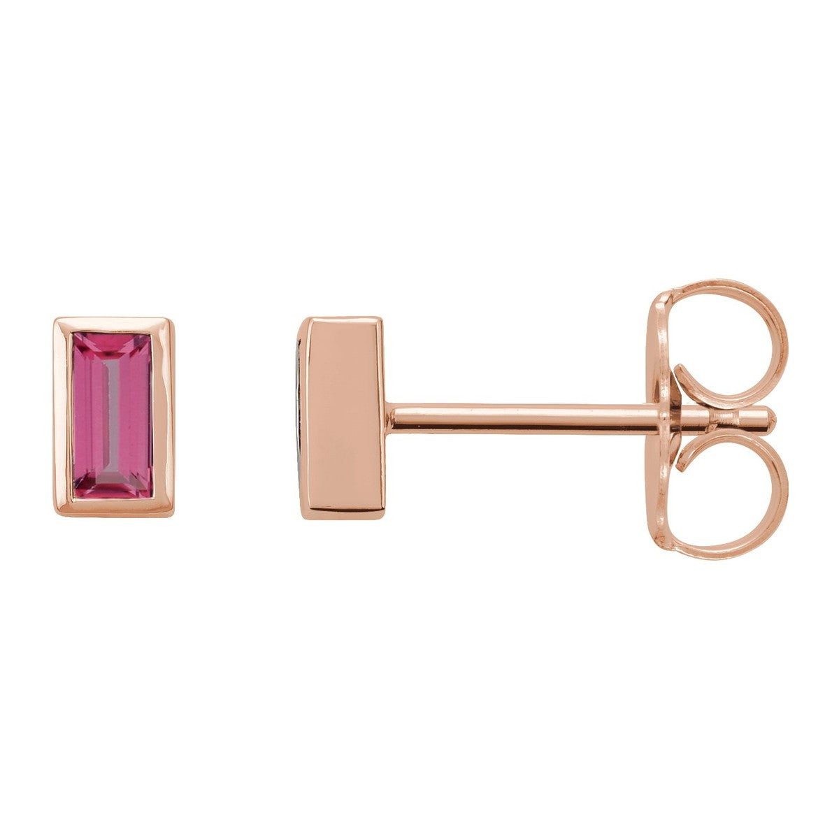 Baguette Bezel-Set Stud Earrings