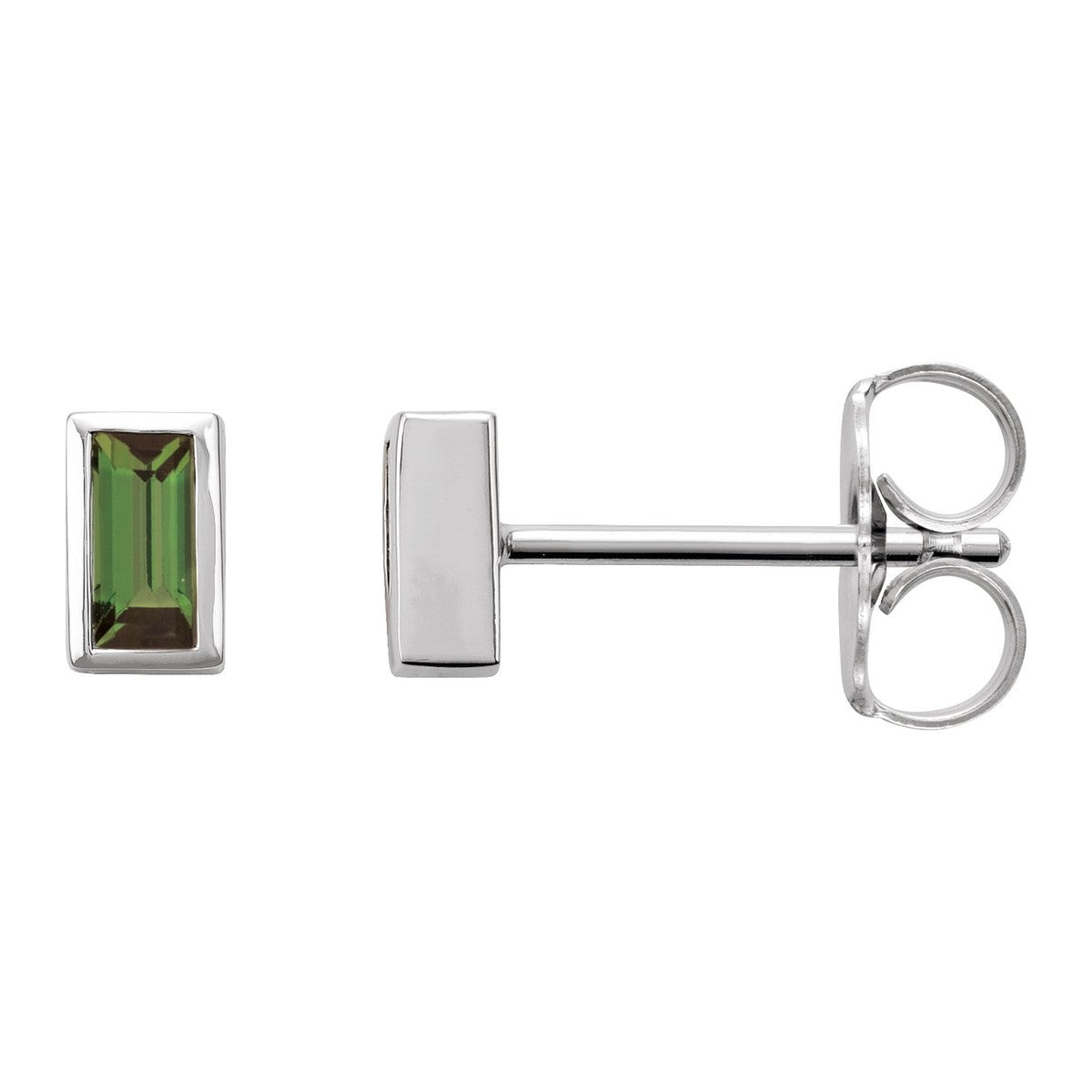 Baguette Bezel-Set Stud Earrings
