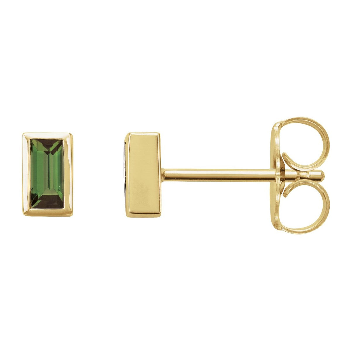 Baguette Bezel-Set Stud Earrings