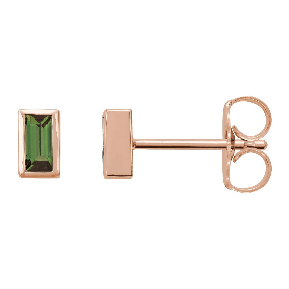Baguette Bezel-Set Stud Earrings