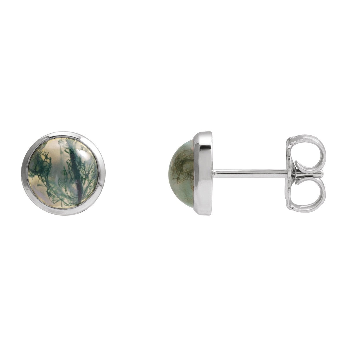 Bezel-Set Cabochon Earrings