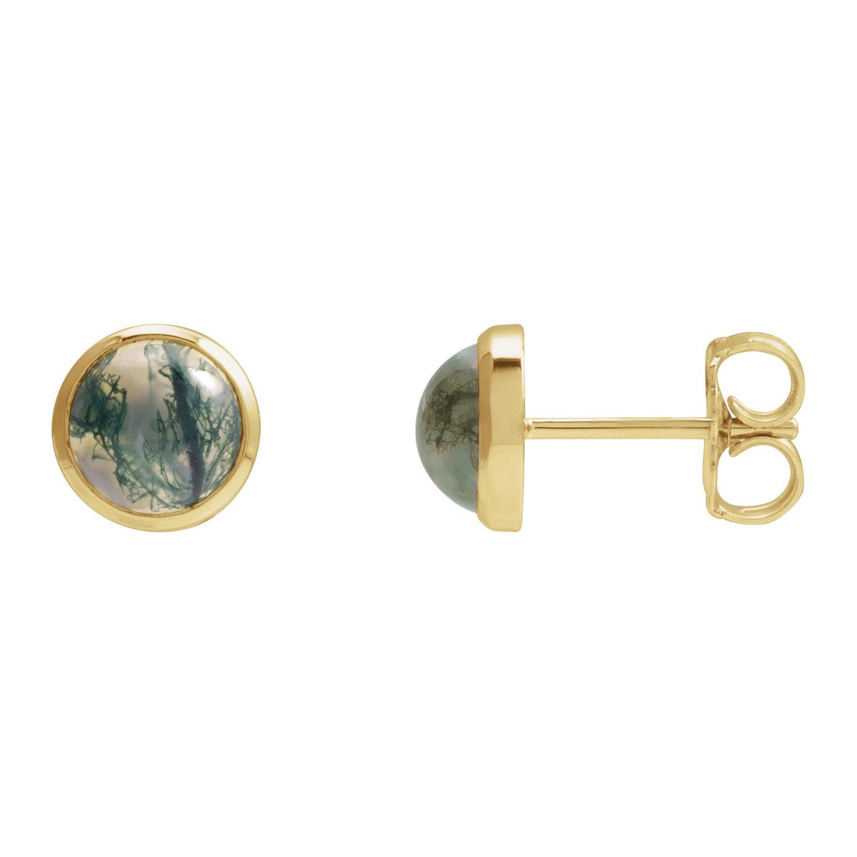Bezel-Set Cabochon Earrings