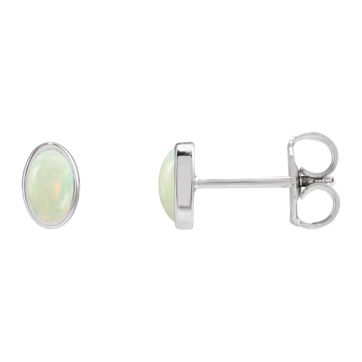 Bezel-Set Cabochon Earrings