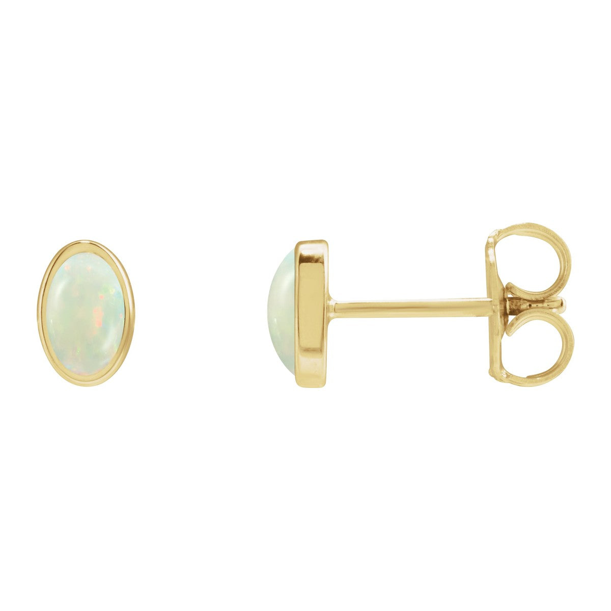 Bezel-Set Cabochon Earrings