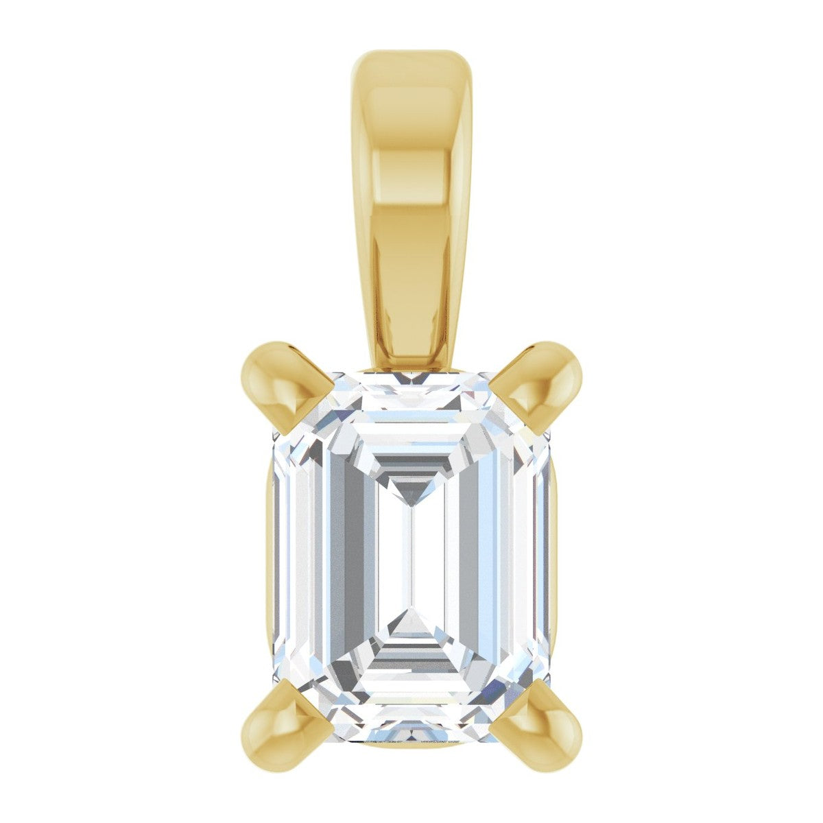 Emerald-Cut Diamond Solitaire Pendant