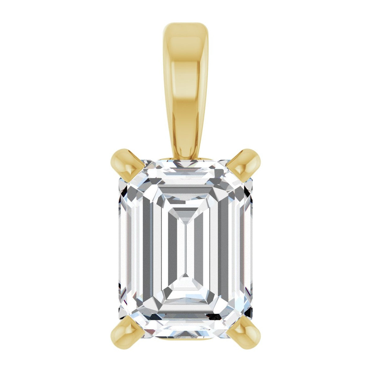 Emerald-Cut Diamond Solitaire Pendant