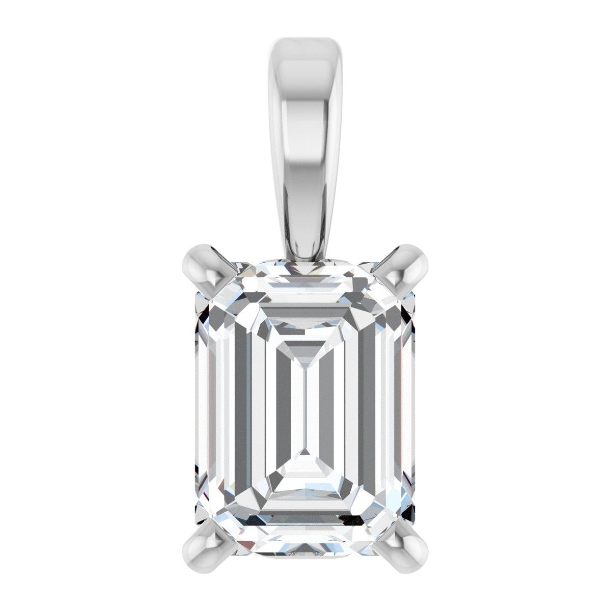 Emerald-Cut Diamond Solitaire Pendant