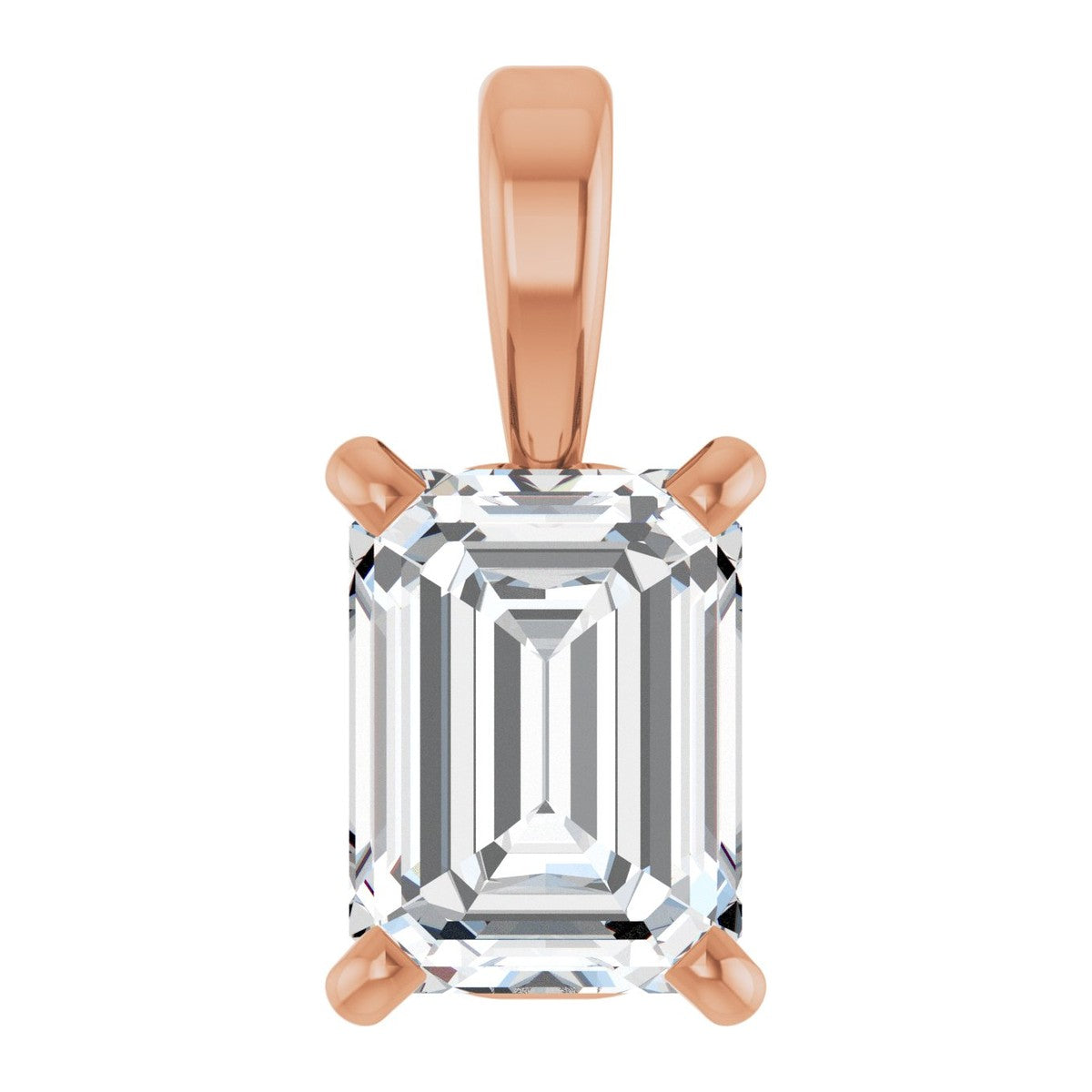 Emerald-Cut Diamond Solitaire Pendant