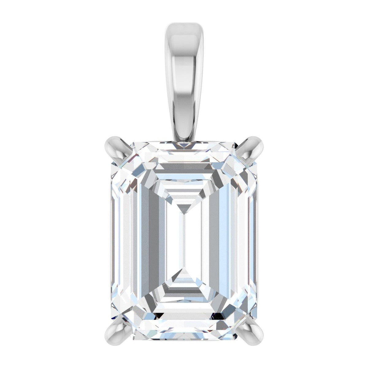Emerald-Cut Diamond Solitaire Pendant