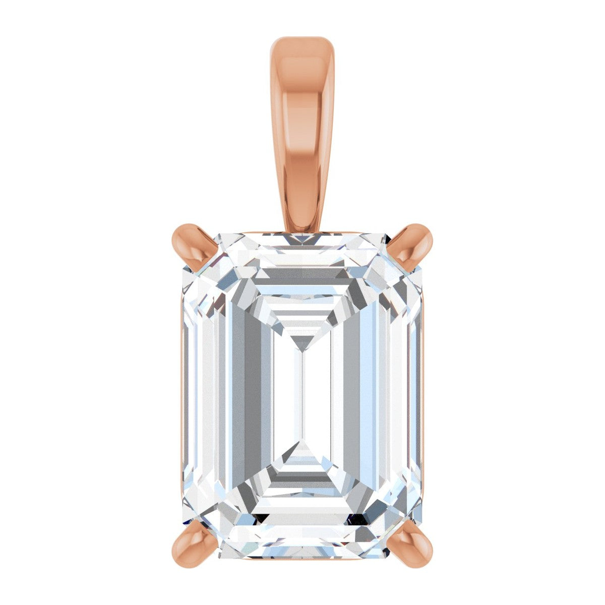 Emerald-Cut Diamond Solitaire Pendant