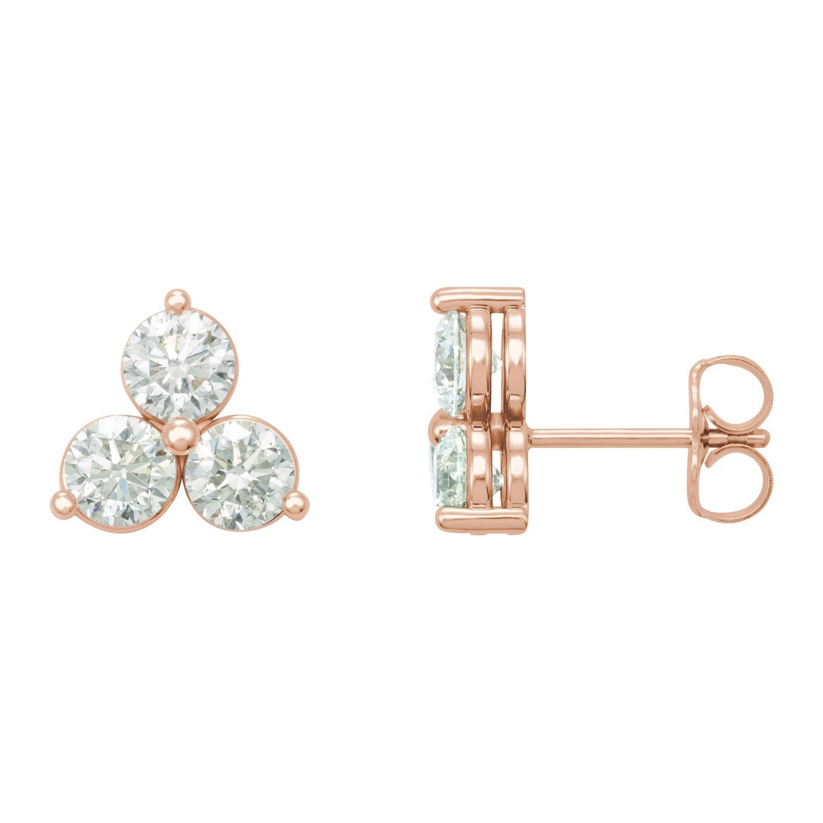 Three-Stone Diamond Earrings