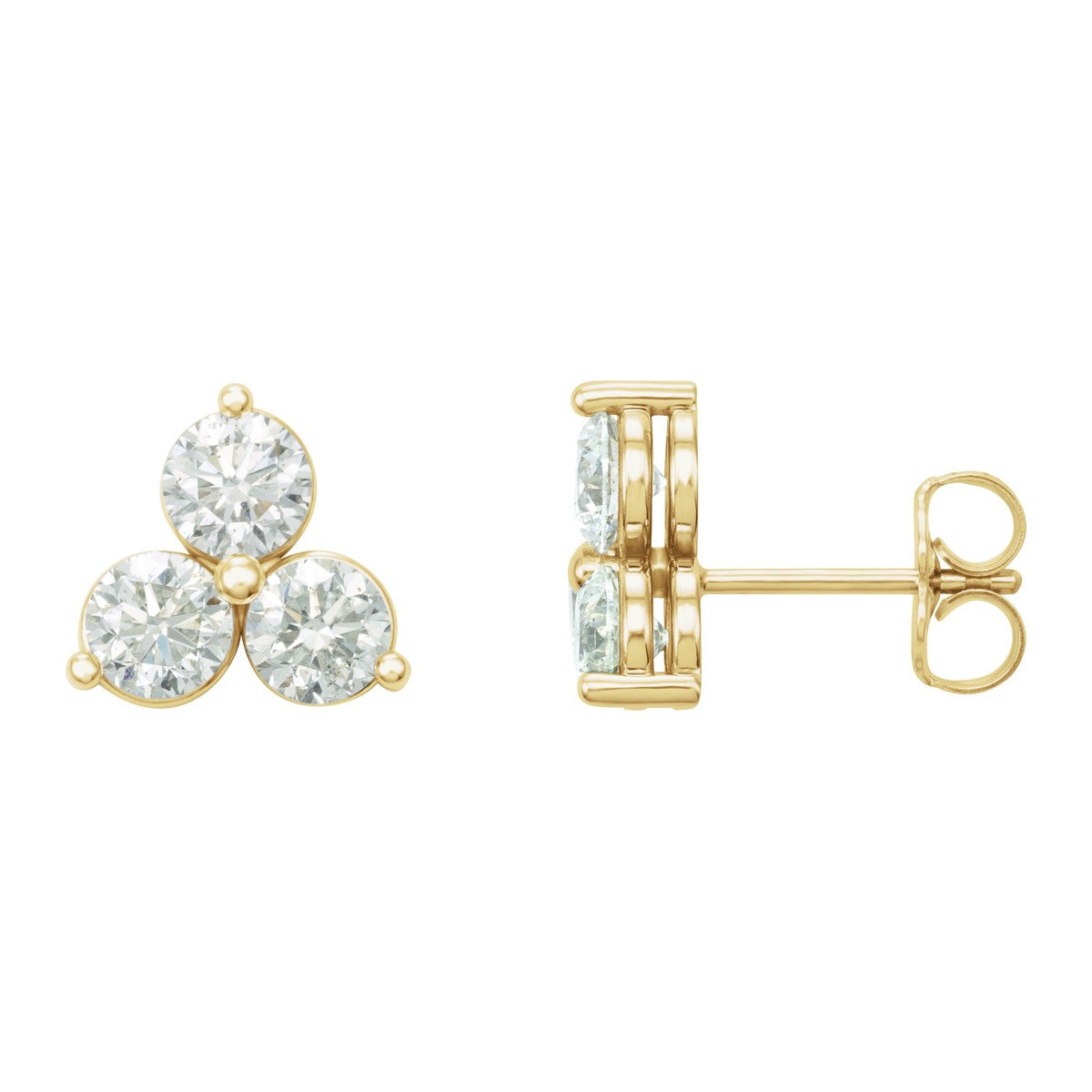 Three-Stone Diamond Earrings