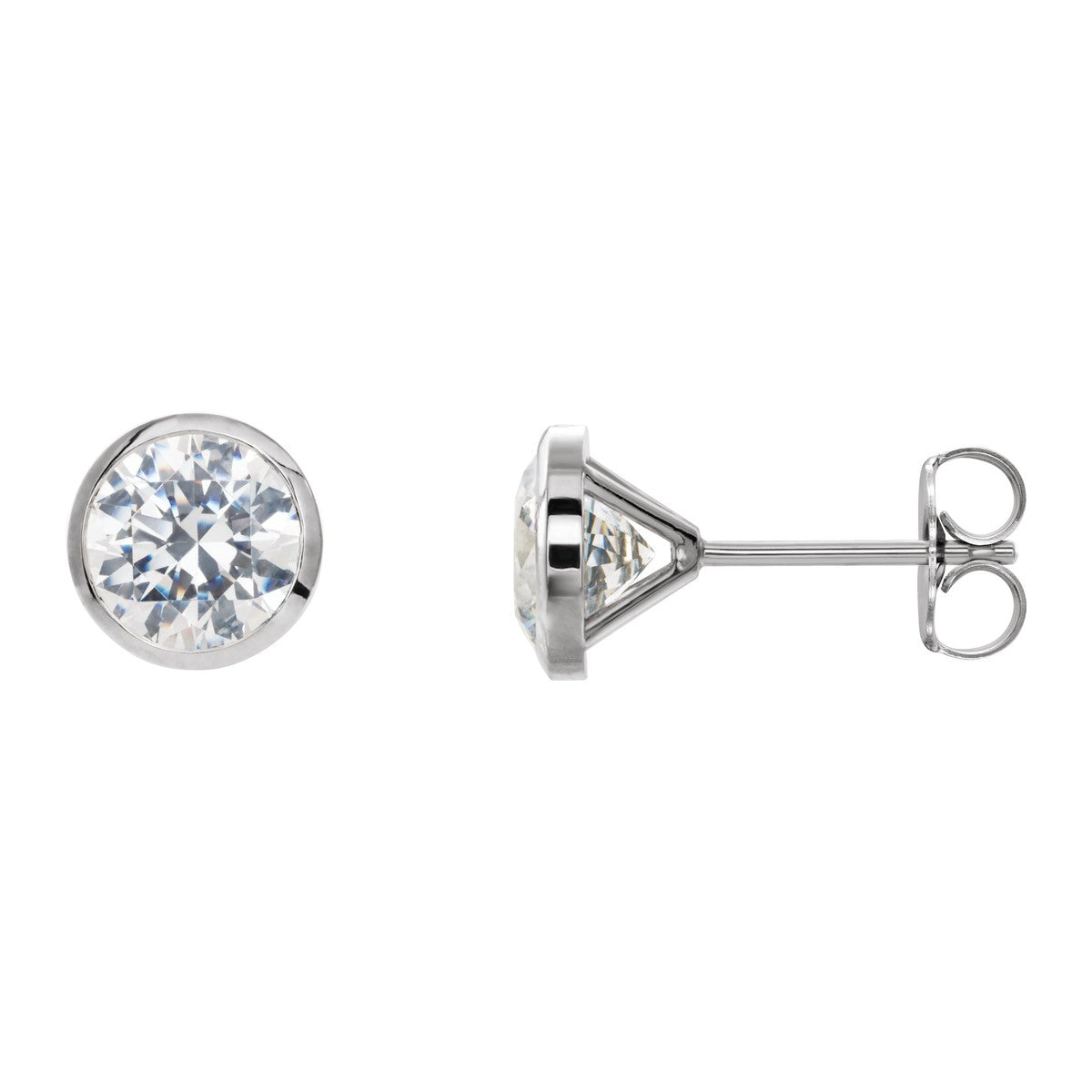 Bezel-Set Diamond Stud Earrings