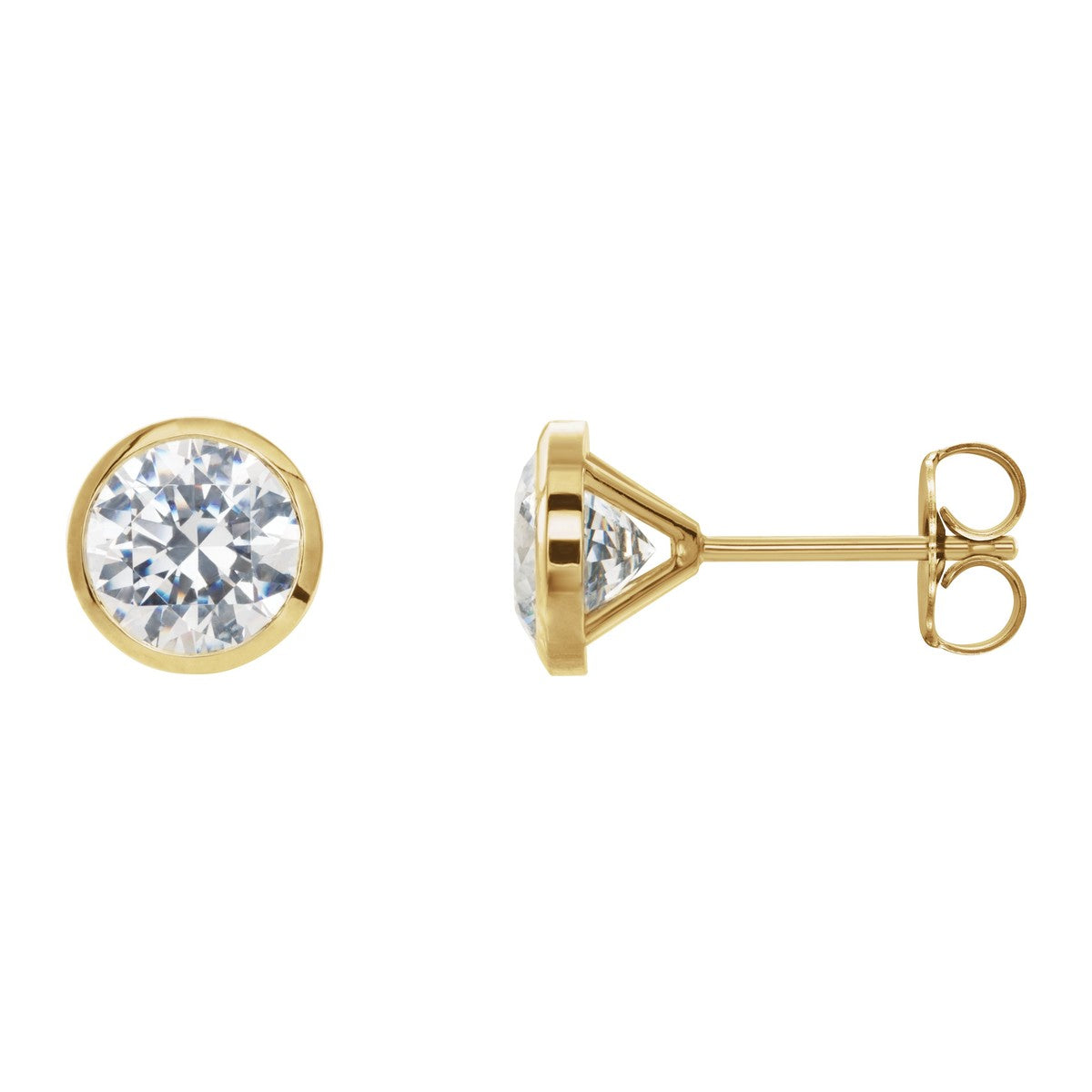 Bezel-Set Diamond Stud Earrings