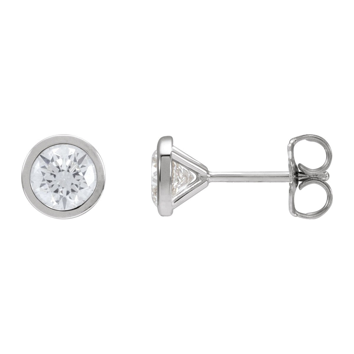 Bezel-Set Diamond Stud Earrings