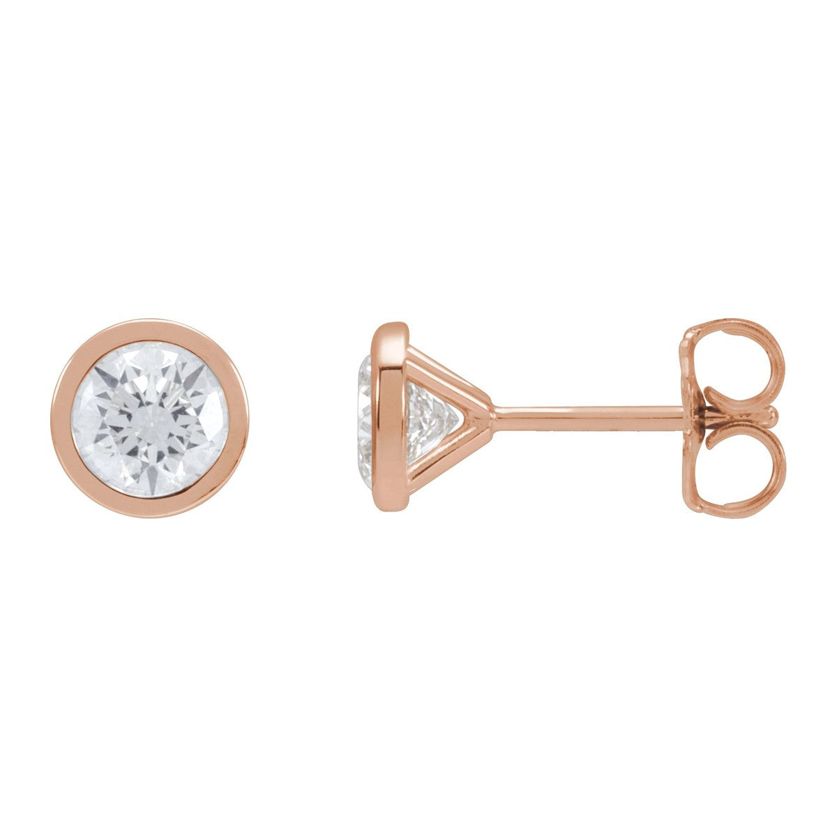 Bezel-Set Diamond Stud Earrings